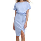 Kensie Women's Blouson Wrap Dress Blue Size 8