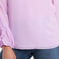1.STATE Women's Ruffled Cold Shoulder Long Sleeve Scoop Neck Top Pink Size Large