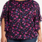 Vince Camuto Women's Floral Print Flutter Sleeve Blouse Pink Size 3X