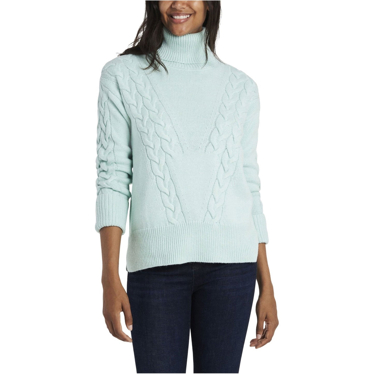 Vince Camuto Women's Cable Stitch Pullover Sweater Green Size Medium