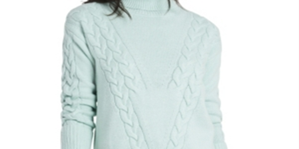 Vince Camuto Women's Cable Stitch Pullover Sweater Green Size Medium
