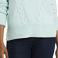 Vince Camuto Women's Cable Stitch Pullover Sweater Green Size Medium