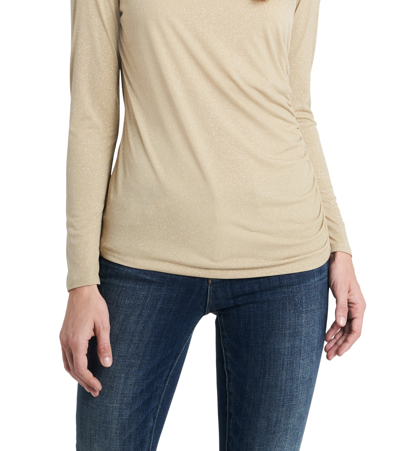 Vince Camuto Women's Sparkle Jersey Cutout Top Yellow Size Medium