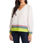 Riley & Rae Women's Eliza Stripe Blouse Green Size X-Small