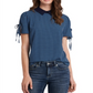 CeCe Women's Geo Collar Blouse Blue Size Medium