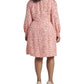 Vince Camuto Women's Animal Print Reset Long Sleeve Dress Orange Size 16W