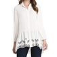 Vince Camuto Women's Long Sleeve Peplum Tunic White Size Petite Medium