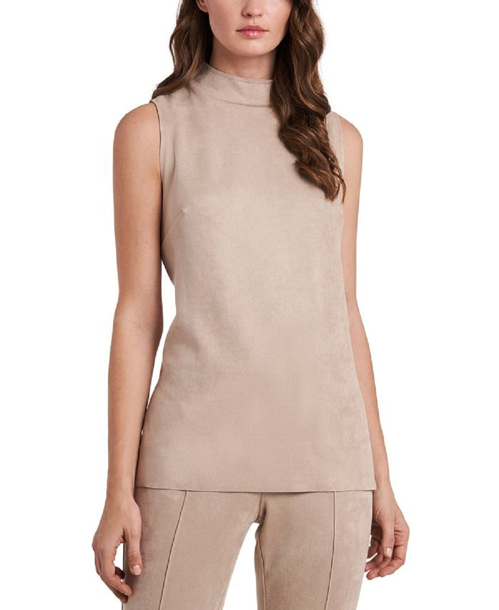 Vince Camuto Women's Mock Neck Sleeveless Tunic Brown Size Large