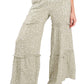 CeCe Women's Ditsy Printed Ruffle Wide Leg Pants Green Size Medium