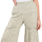 CeCe Women's Ditsy Printed Ruffle Wide Leg Pants Green Size Medium
