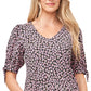 CeCe Women's Poppy Tie Sleeve Knit Top Pink Size Small