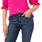 CeCe Women's Ruffle V Neck Blouse Pink Size Large