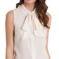 Riley & Rae Women's Camryn Tie Neck Sleeveless Blouse White Size X-Large
