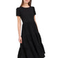 Riley & Rae Women's Lacey Tiered Puff Sleeve Dress Black Size Large