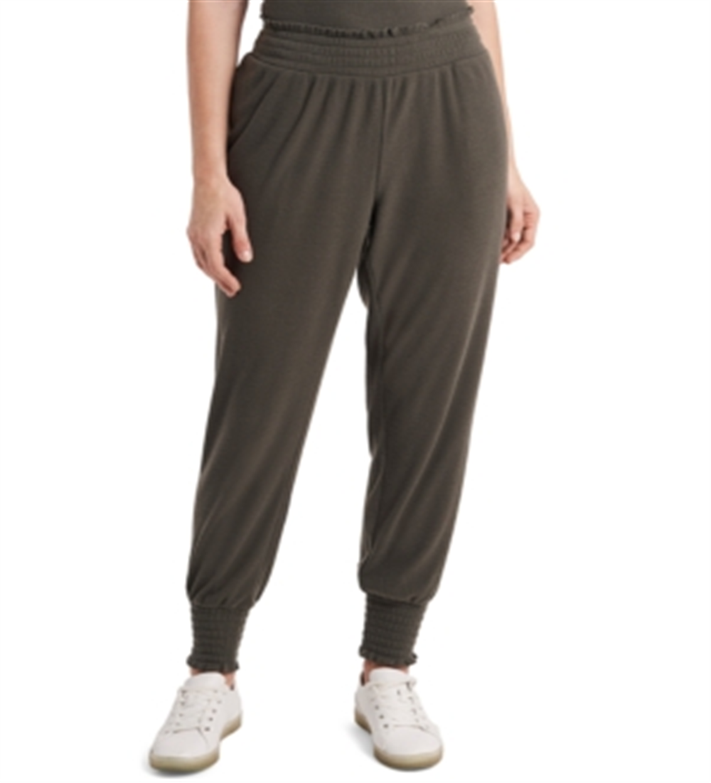 1.STATE Women's Smocked Joggers Green Size Small