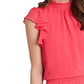 1.STATE Women's Flutter Sleeve Dress Pink Size Large