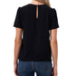 CeCe Women's Pleat Front Top Black Size Small