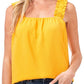 CeCe Women's Ruffle Sleeveless Swing Top Yellow Size Large