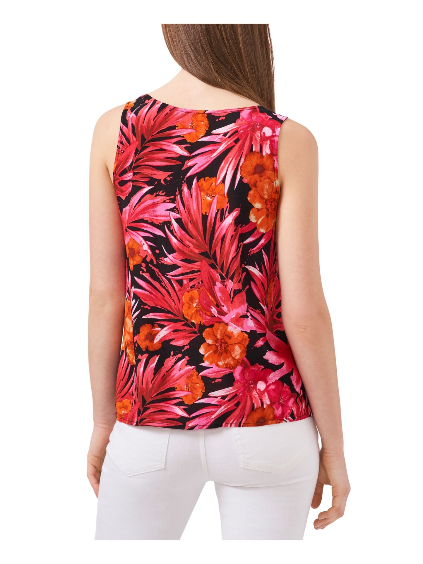 Riley & Rae Women's Printed V Neck Top Red Size Medium