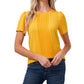 CeCe Women's Pin Tucked Blouse Top Yellow Size Medium