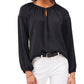 Vince Camuto Women's Hammered Satin Blouse Black Size X-Small