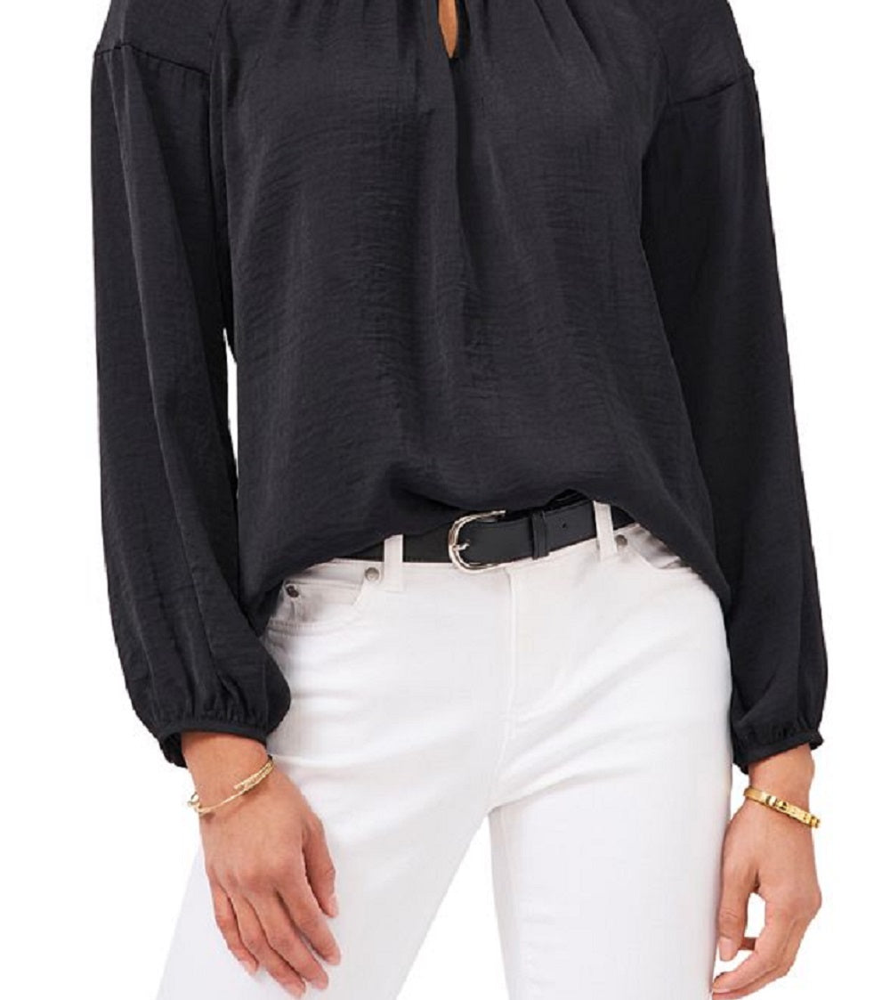 Vince Camuto Women's Hammered Satin Blouse Black Size X-Small