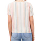 Vince Camuto Women's Stripe Short Sleeve Linen Blend Top White Size Large