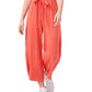 Riley & Rae Women's Coral Zippered Ruched Tie Belt Sleeveless Sweetheart Neckline Wide Leg Jumpsuit Orange Size 8