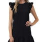 CeCe Women's Flutter Sleeve Shift Dress Black Size 6