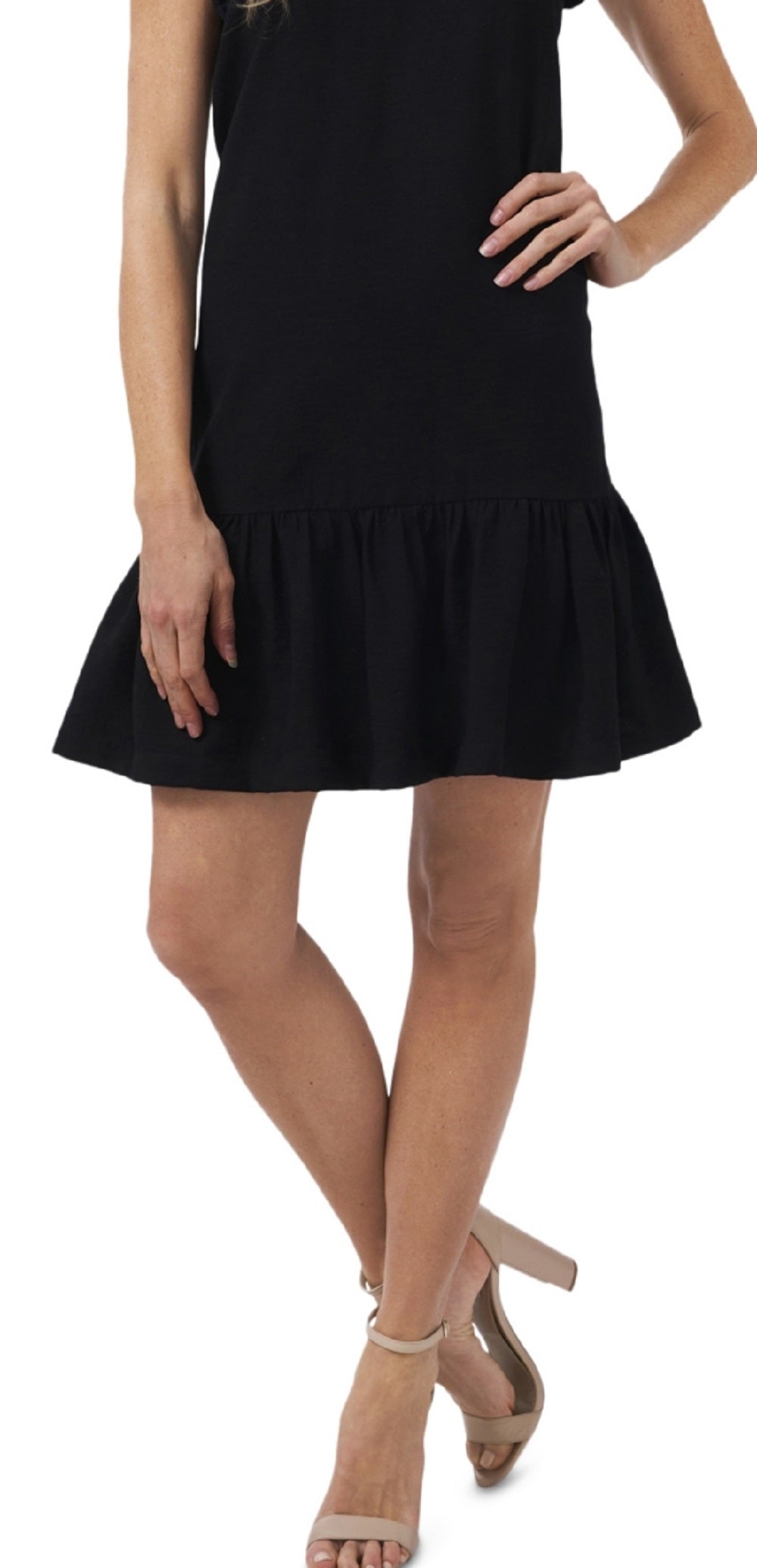 CeCe Women's Flutter Sleeve Shift Dress Black Size 6