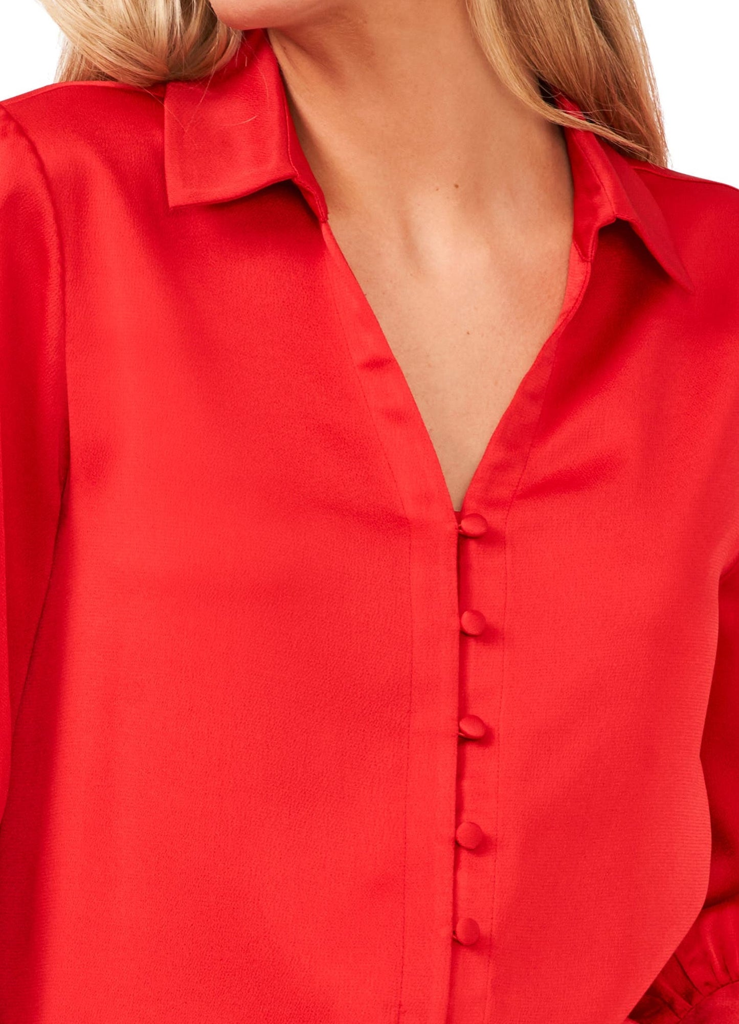 Vince Camuto Women's Button Up Shirt Red Size Small