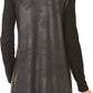 Vince Camuto Women's Drape Front Faux Leather Cardigan Grey Size Small
