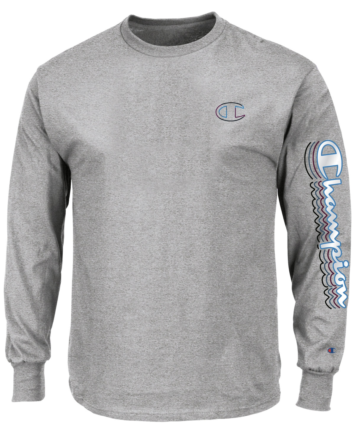 Champion Men's Graphic Logo Long Sleeve T-Shirt Gray Size XXX-Large