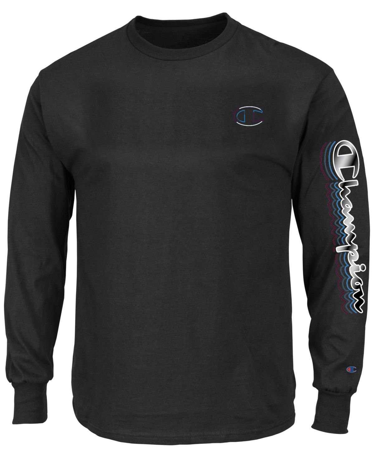 Champion Men's Big & Tall Graphic Logo Long Sleeve T-Shirt Black Size XX-Large