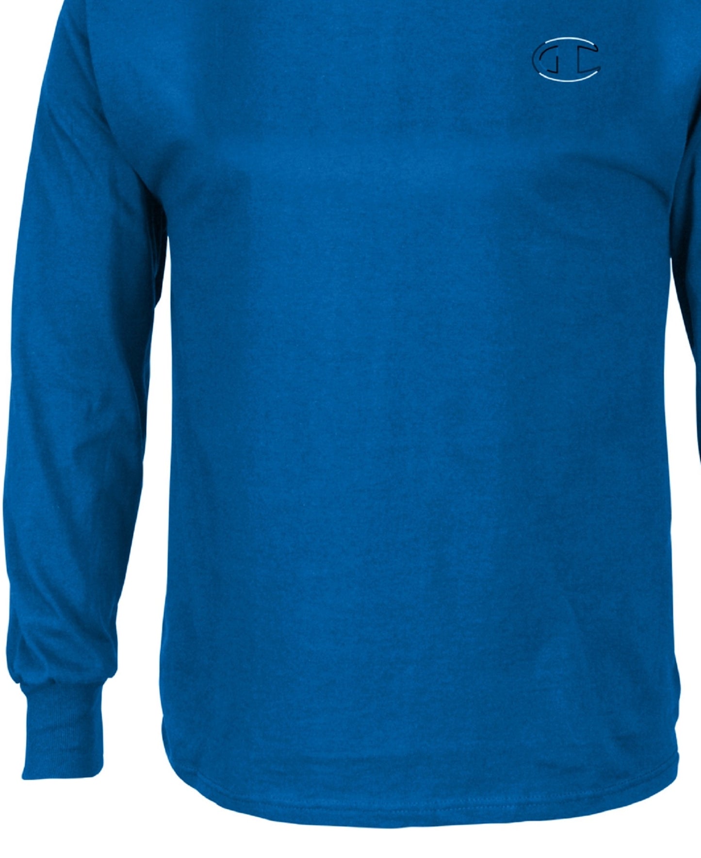 Champion Men's Graphic Logo Long Sleeve T-Shirt Blue Size Medium