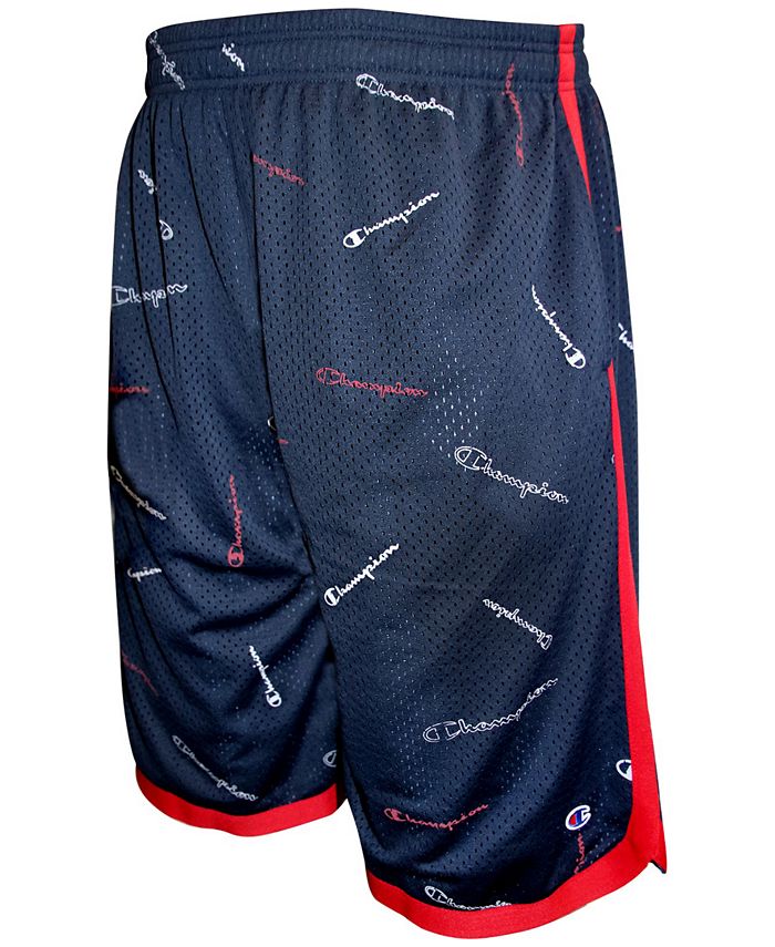 Champion Men's Allover Classic Logo Taped Mesh Shorts White Size 2X