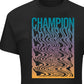 Champion Men's Psychedelic Stacked Throwback Logo T-Shirt Black Size XXX-Large