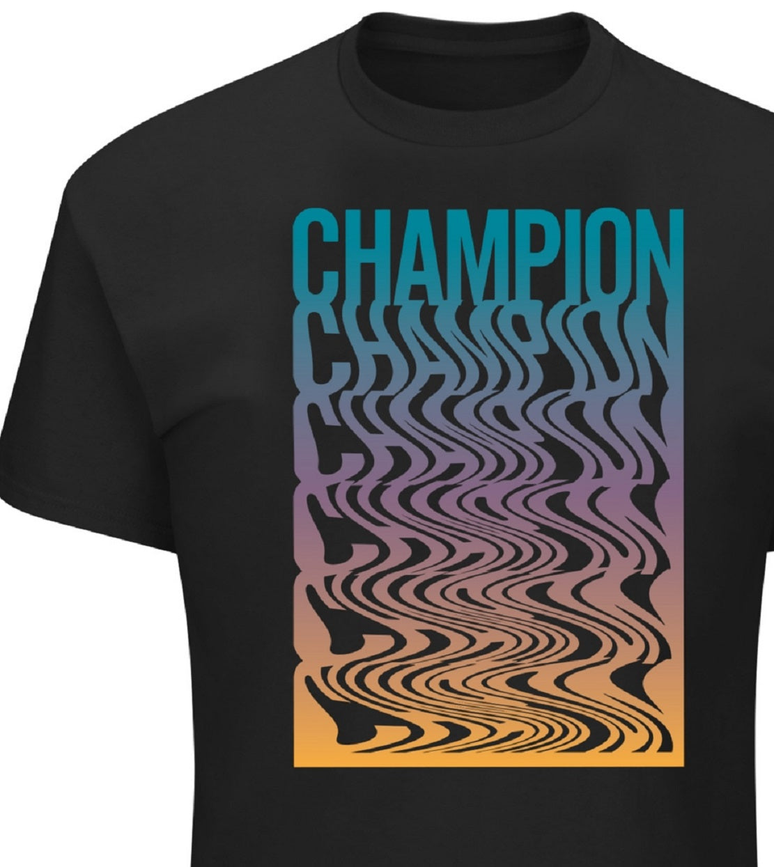 Champion Men's Psychedelic Stacked Throwback Logo T-Shirt Black Size XXX-Large