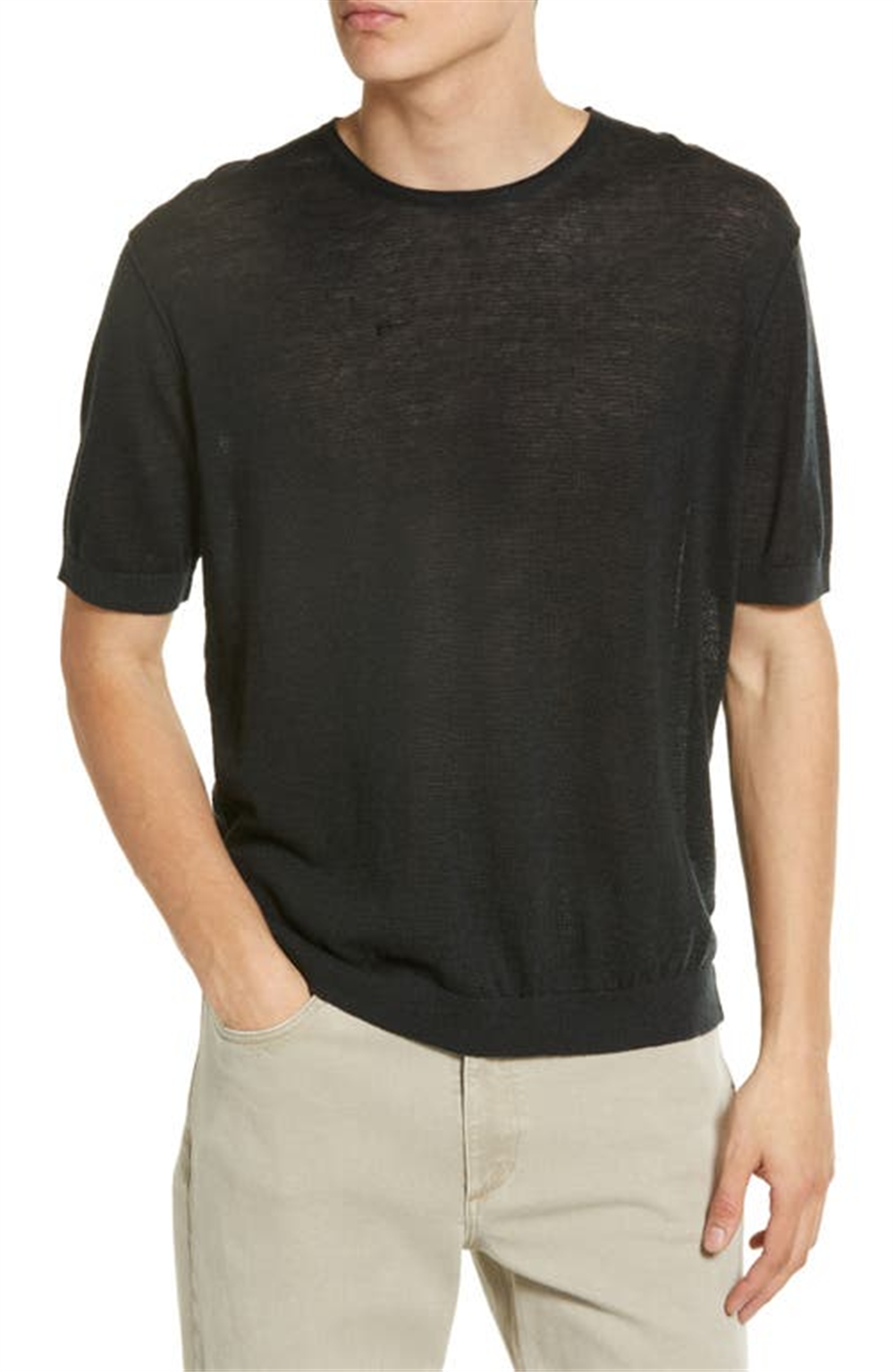 Rag & Bone Louis Organic Cotton T-Shirt In Black Size X-Large