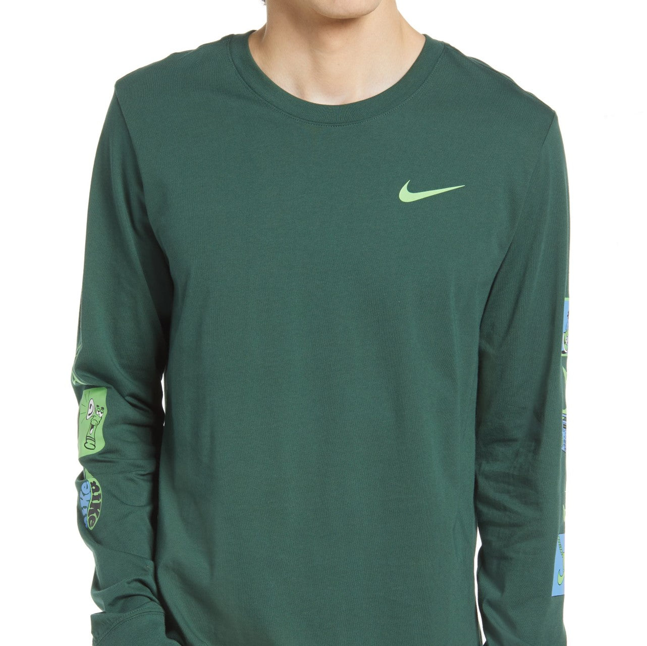 Nike Men's Basketball Graphic Long Sleeve Shirt Green Size XX-Large
