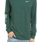 Nike Men's Basketball Graphic Long Sleeve Shirt Green Size XX-Large
