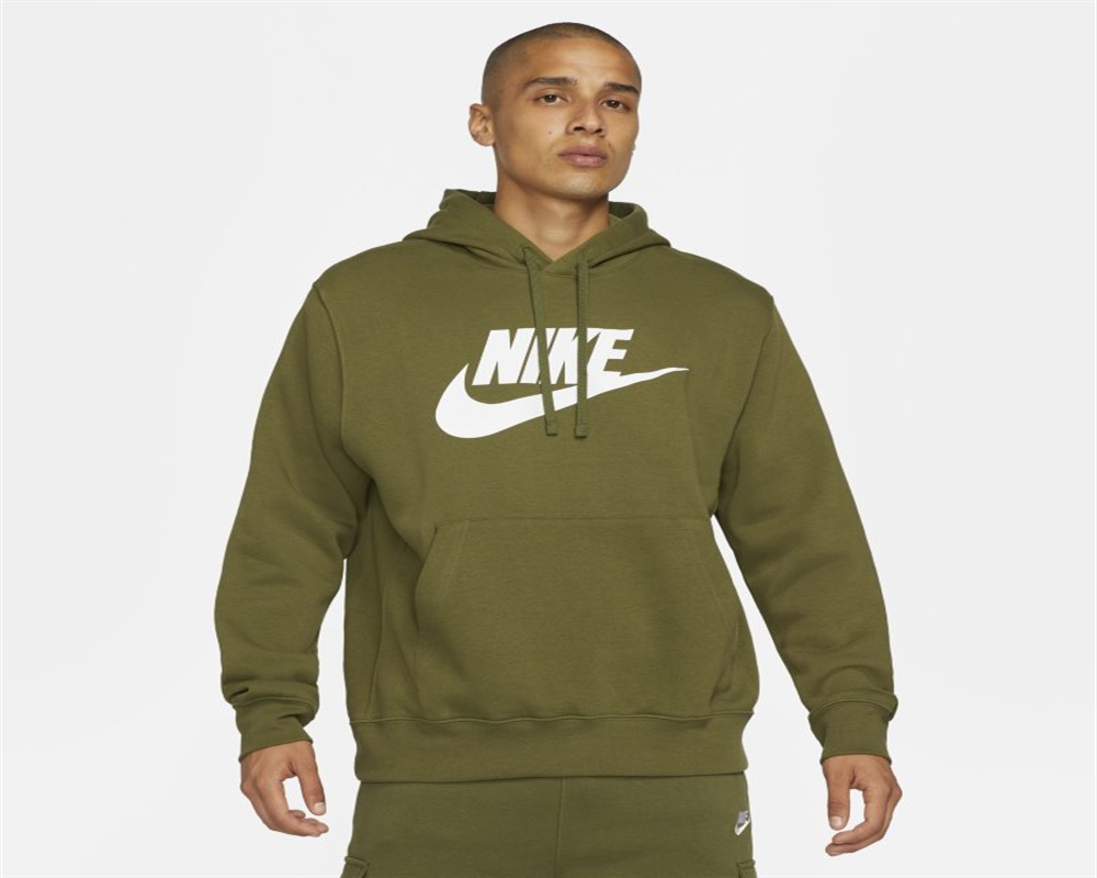 Nike Men's Sportswear Club Logo Pullover Hoodie Blue Size Small
