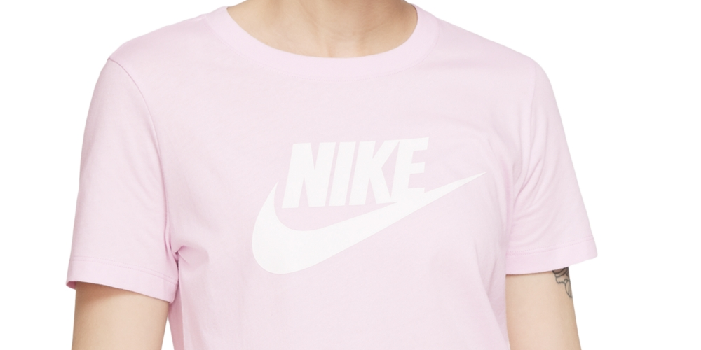 Nike Women's Sportswear Cotton Logo T-Shirt Pink Size X-Large