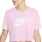Nike Women's Sportswear Cotton Logo Cropped T-Shirt Pink Size Small