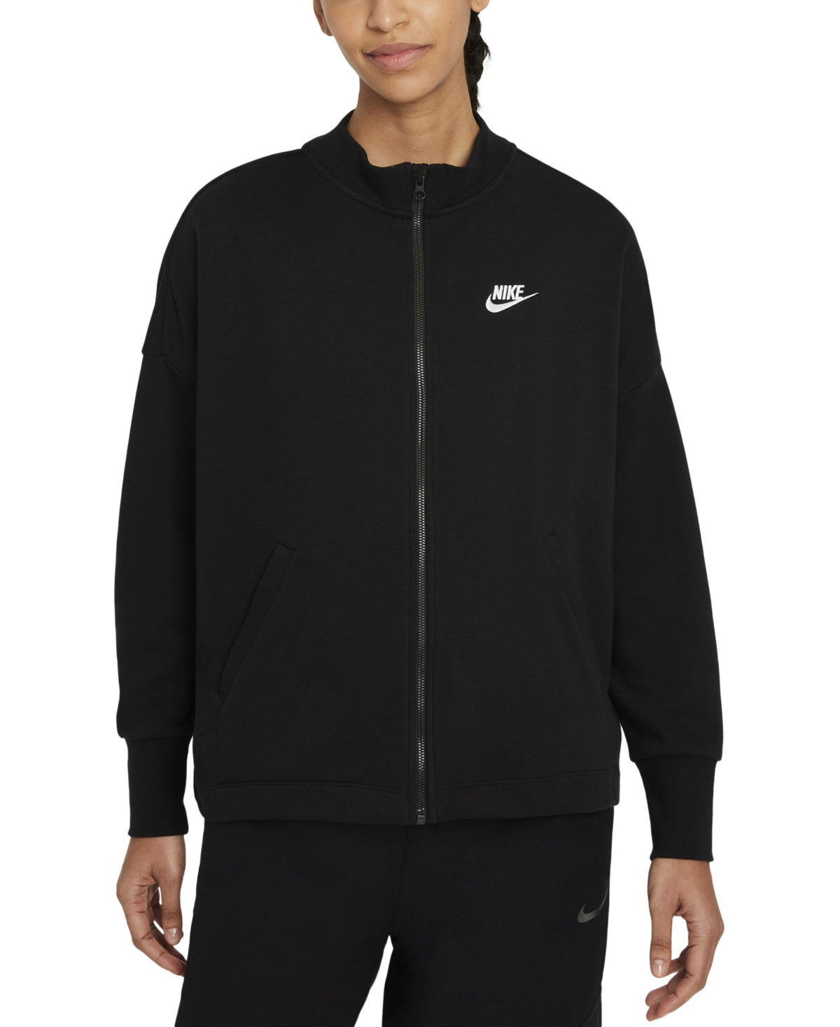 Nike Women's Sports Essentials Full Zip Sweatshirt Black Size Medium