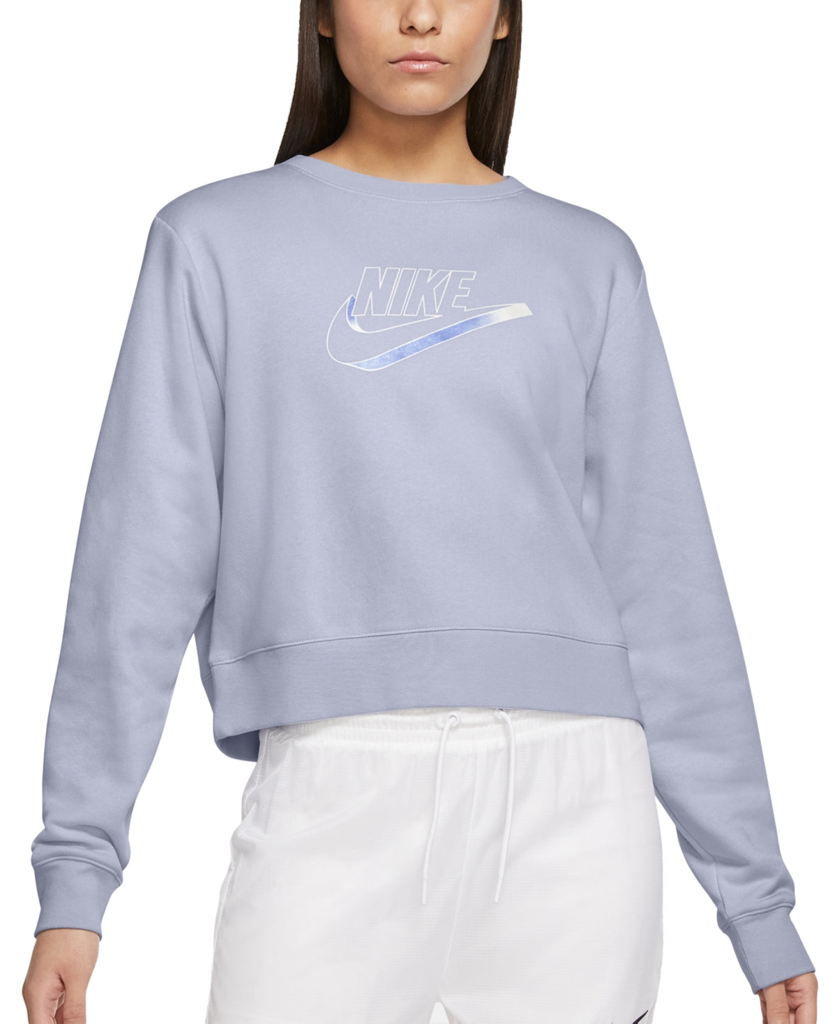 Nike Women's Easy Fleece Crewneck Top Blue Size Large