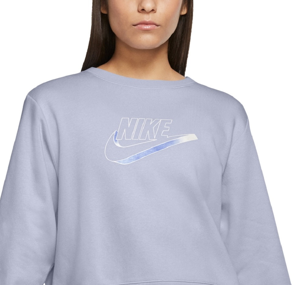 Nike Women's Easy Fleece Crewneck Top Blue Size Large
