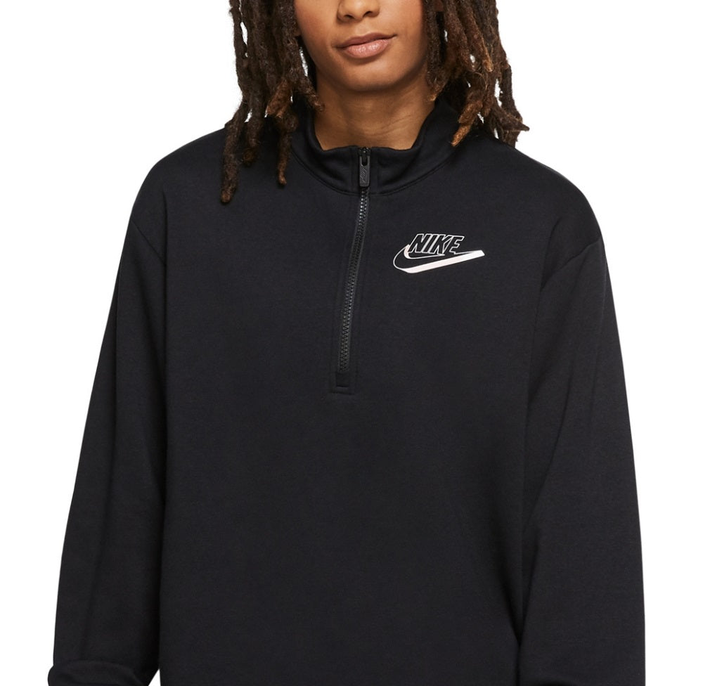 Nike Women's Easy Fleece Half Zip Top Black Size Medium