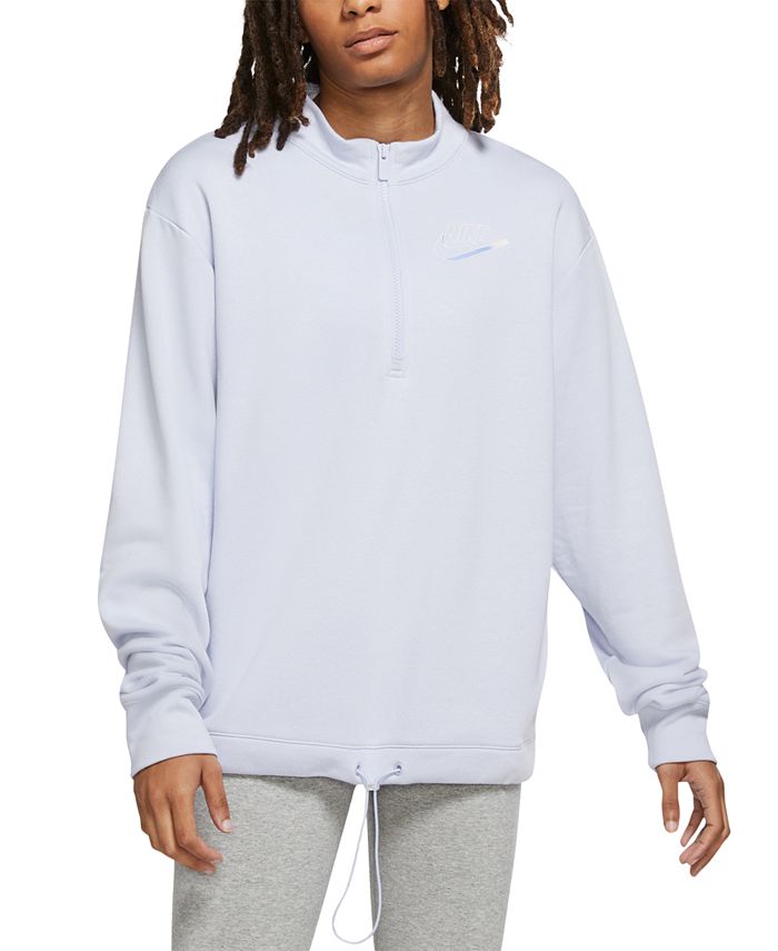Nike Women's Easy Fleece Half Zip Top Blue Size Medium