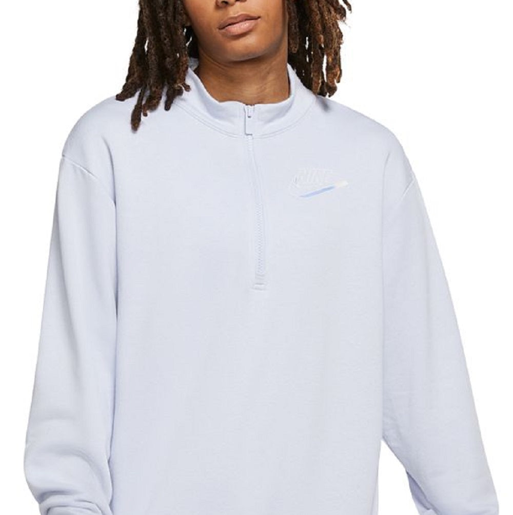 Nike Women's Easy Fleece Half Zip Top Blue Size Medium